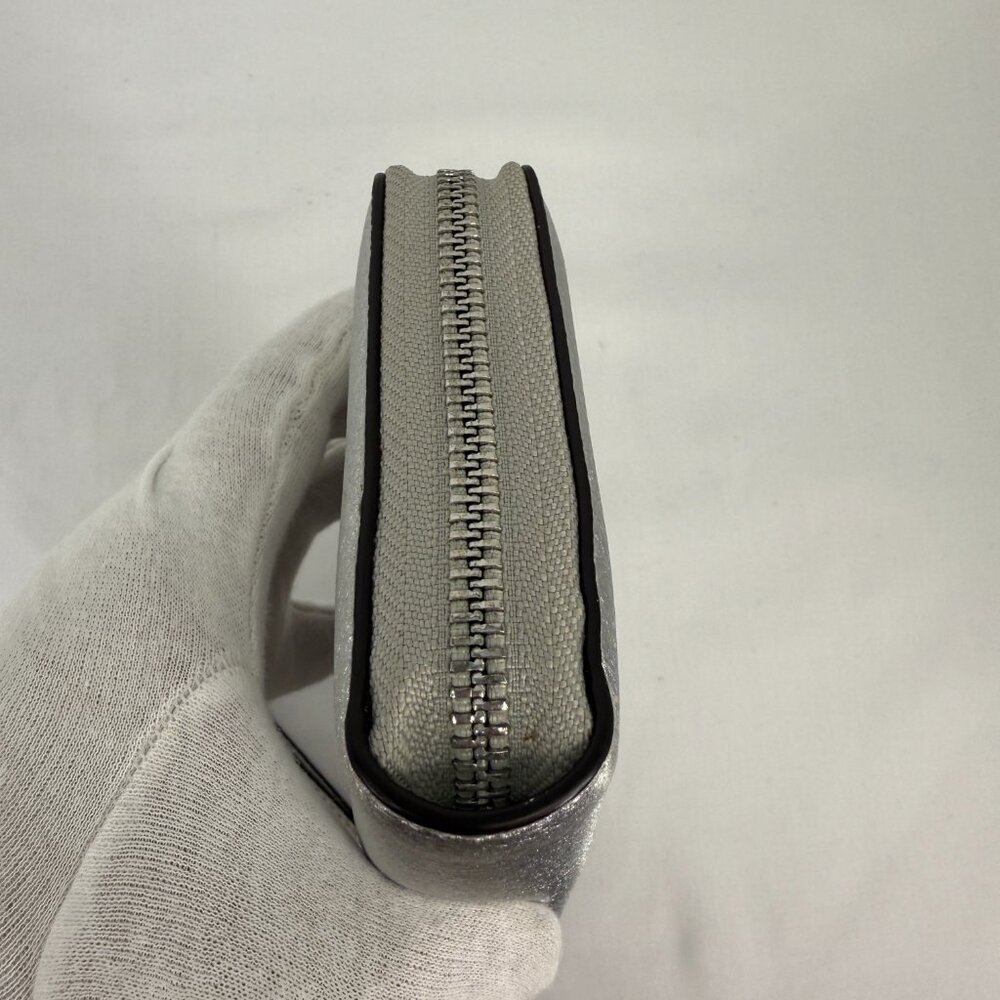MK Michael Kors Jet Set Travel Continental Wristlet/Wallet Silver - Picture 7 of 9
